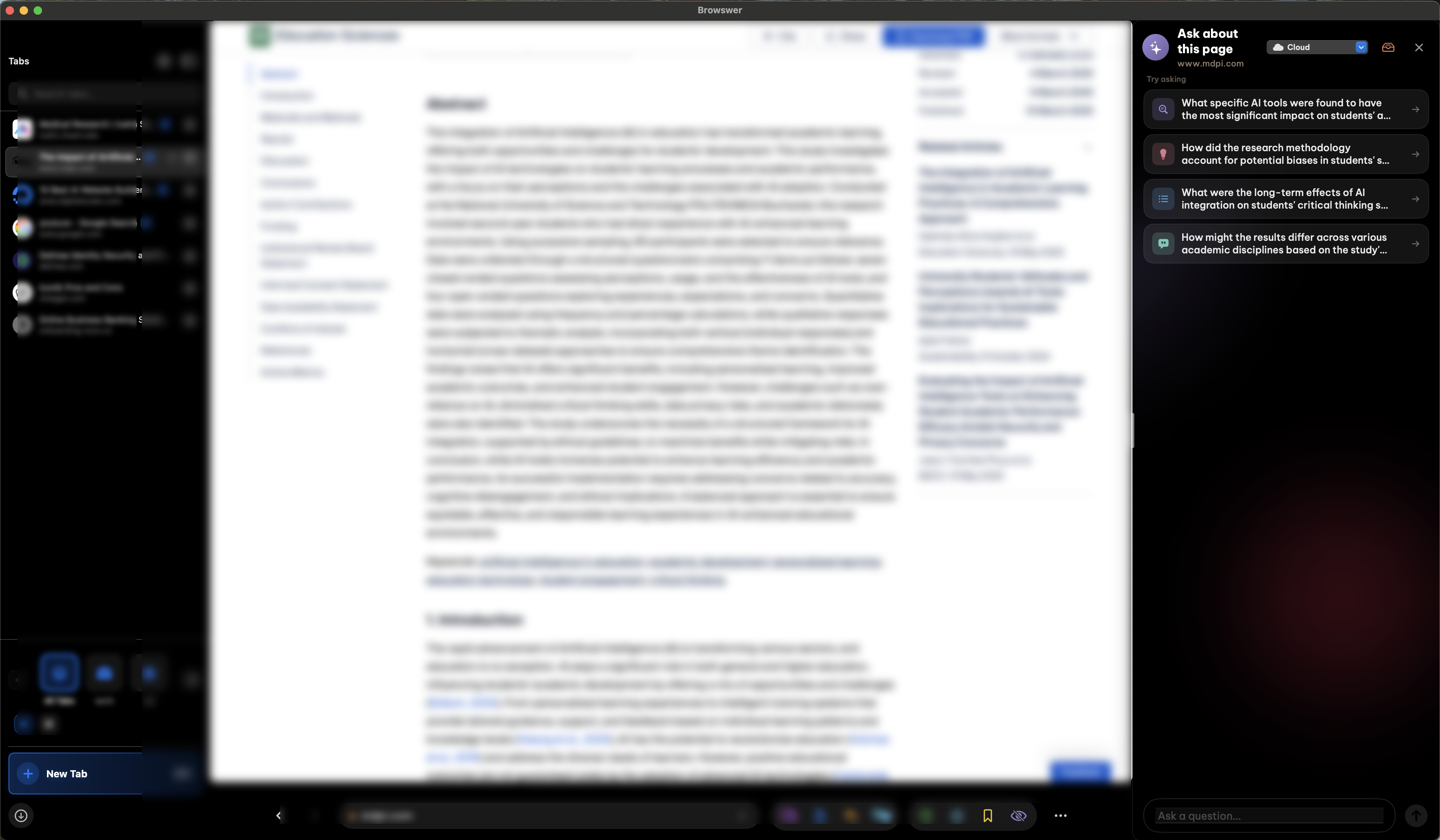 Ask AI questions about any webpage