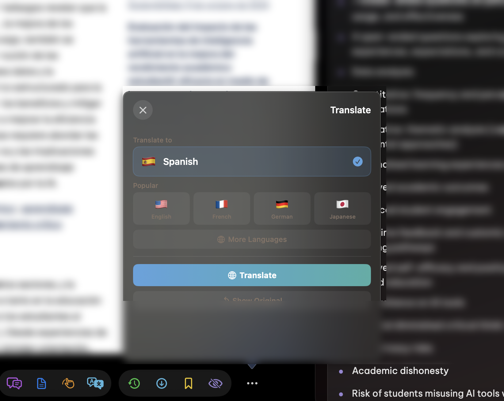 Real-time page translation
